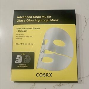 COSRX Snail Mucin Glass Glow Hydrogel Masks, 3 Pack